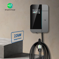 Cargador de Pared para Vehículos Eléctricos Tipo 1/Tipo 2/GBT de 22 kW, Nivel 2 AC, para Gestión de Flotas de Vehículos Eléctricos con RFID, OCPP, WiFi, DLB, Carga Trifásica