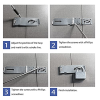 Loquet de porte à fermoir, 3-5 pouces, en acier inoxydable, avec cadenas de sécurité