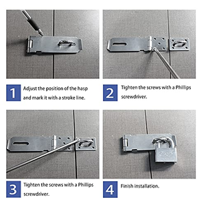 Loquet de porte à fermoir, 3-5 pouces, <span class=keywords><strong>en</strong></span> acier inoxydable, avec cadenas de sécurité - Product Image 5