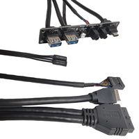 Cable de Panel Frontal Dual USB 3.0/3.1 para Caja de PC con Puerto de Audio HD I/O, Material PVC/TPE, Blindaje de Lámina, 12 Meses de Garantía