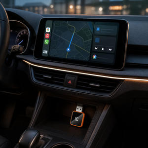 Adaptateur sans fil CarPlay Android Auto, connexion rapide, boîtier AI en métal orange, mini dongle USB CarPlay, fourni par l'usine. - Product Image 4