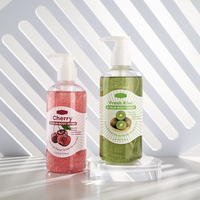 Gel douche de bain naturel à base de plantes marque propre en gros peau citron Kiwi cerise fraise gommage gel douche