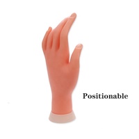 Modèle de main de pratique d'ongle pliable en plastique souple prothétique flexible formation fausse main Mannequin affichage main de pratique d'ongle