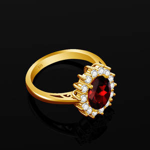 แหวนพลอย<span class=keywords><strong>โกเมน</strong></span>สังเคราะห์925เงินสเตอร์ลิงทำด้วยมือไม่เหมือนใครแหวนคริสตัลคลาสสิกสำหรับงานแต่งงานแหวนผู้หญิง - Product Image 2