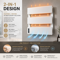 Toallero Eléctrico de Aluminio OEM 2 en 1 con Calefacción y Control Táctil Inteligente para Baños Modernos