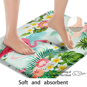 Summer Nordic 3D Printed Tropical Flamingo Home Decor <span class=keywords><strong>Rideau</strong></span> de douche de bain toilette avec tapis - Product Image 2