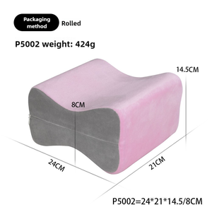 Almohada de soporte de pierna de embarazo tejida en forma de U de espuma viscoelástica para dormir de lado con cubierta lavable extraíble - Product Image 6