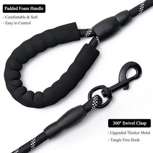 Laisse pour chien en nylon réfléchissant épaisse et résistante, laisse pour chien en corde d'escalade tressée avec une forte force de traction, réglable - Product Image 3