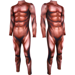 Muscle Bodysuit Men 3D Printed Full Body for Halloween <b>Costume</b> Fancy Dress Athletic Sporty Fit with Label and Tags - Product Image 4