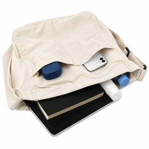 กระเป๋าผ้าแคนวาสสะพายไหล่แบบครอสบอดี้ ปิดด้วยซิป มีหลายช่องใส่ของ กระเป๋าสะพายลำลอง ลายดอกไม้ ป้องกันการโจรกรรม สำหรับฤดูร้อนและฤดูใบไม้ร่วง - Product Image 6