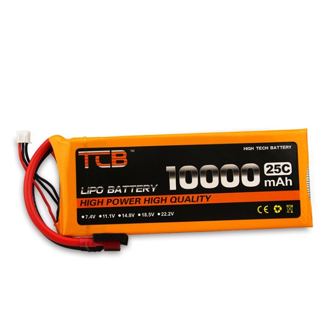 Model Airplane & Aerial Drone High-Rate 10000mAh 25C Li-Ion 3.7V Battery