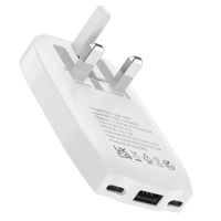 Cargador Plegable GaN de 65W con USB C y A, Carga Rápida PD QC3.0 para iPhone, Laptop y Viajes