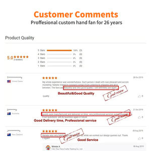 Ventilatore a mano riflettente grande Clack Rave di bambù di alta qualità da 33cm come un ventilatore tenuto in mano riflettente - Product Image 6