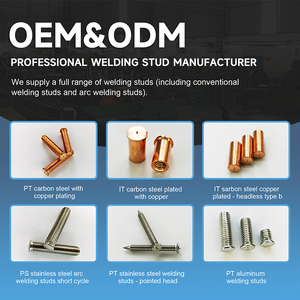 Support de soudage en aluminium OEM d'usine, goujon de soudage <span class=keywords><strong>CD</strong></span>, goujon de soudage, entretoise, écrou à manchon fileté interne à tête plate en cuivre - Product Image 2