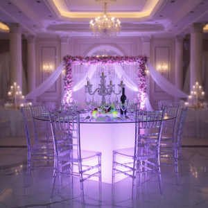 Glow Furniture <span class=keywords><strong>Grande</strong></span> <span class=keywords><strong>table</strong></span> de <span class=keywords><strong>salle</strong></span> <span class=keywords><strong>à</strong></span> <span class=keywords><strong>manger</strong></span> rectangulaire lumineuse <span class=keywords><strong>à</strong></span> DEL Wedddin - Product Image 3