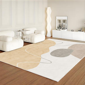 พรมรูปทรงสี่เหลี่ยมผืนผ้า รุ่น H-966-2 ลาย Abstract ผลิตจากวัสดุเลียนแบบขนแคชเมียร์ กันลื่น เหมาะสำหรับห้องนั่งเล่นและทางเข้าบ้าน - Product Image 5