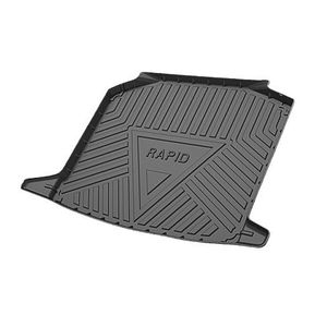 Tapis de coffre de voiture MRBULLS antidérapants en TPE avec motif en fibre de carbone 3D pour Skoda Fabia Rapid <span class=keywords><strong>Yeti</strong></span> 2008-2020, épaisseur 2 mm/3 mm, toutes saisons - Product Image 1