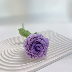 Finished Hand-woven Wool Luo Shen Rose <b>Artificial</b> Flower Preserved Fresh Flower Birthday Gift Valentine's Day Gift - Product Image 3