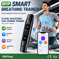 Moniteur Respiratoire Portable SSHTANG en Alliage d'Aluminium avec Affichage de la Fonction Pulmonaire en Temps Réel via l'Application, Double Canal Inspiration/Expiration, 3 Niveaux de Résistance