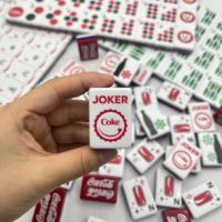 Stock SIYU – Nouvel ensemble de tuiles de Mahjong américaines modernes à thème Coca-Cola, multicolores (rouge et blanc), en acrylique, motif dessin animé, pour casino et jeux d'argent