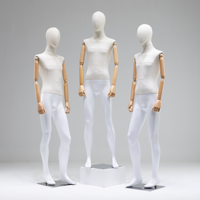 Mannequin homme en fibre de verre recouvert de tissu pour le haut du corps, mannequin de présentation de vêtements en position debout