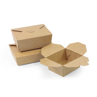 Boîte de transport rectangulaire en papier kraft jetable de qualité alimentaire, écologique, pour salades et emballages alimentaires