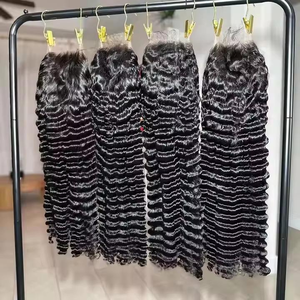 Perruque en cheveux humains 100% de 30 pouces de long, fermeture en dentelle suisse, perruque frontale à ondulation profonde, perruques frontales en dentelle HD 13x4 pour femmes noires - Product Image 2