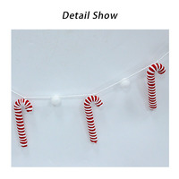 Personnalisé fait à la main multicolore coloré en peluche mignon canne en bonbon guirlande arbre de noël suspendu ornement pour noël fête fête décor
