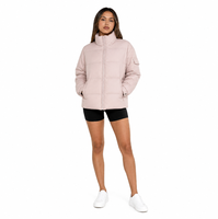 Blouson court matelassé ample pour femme, col montant, chaud pour l'hiver, manteau rembourré, vêtement d'extérieur personnalisé ODM pour femme avec poche sur le bras