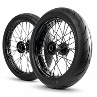 Ensemble de roues Sur-Ron Ultra Bee Black de 17 pouces, construction durable, conversion pour la route, jante en aluminium, aucune modification requise