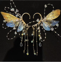 Accessoire de cheveux féerique avec pampilles et manchette d'oreille, boucles d'oreilles à franges style Hanfu chinois, ornement décoratif pour costume de cosplay, pour femme, idéal pour les fêtes