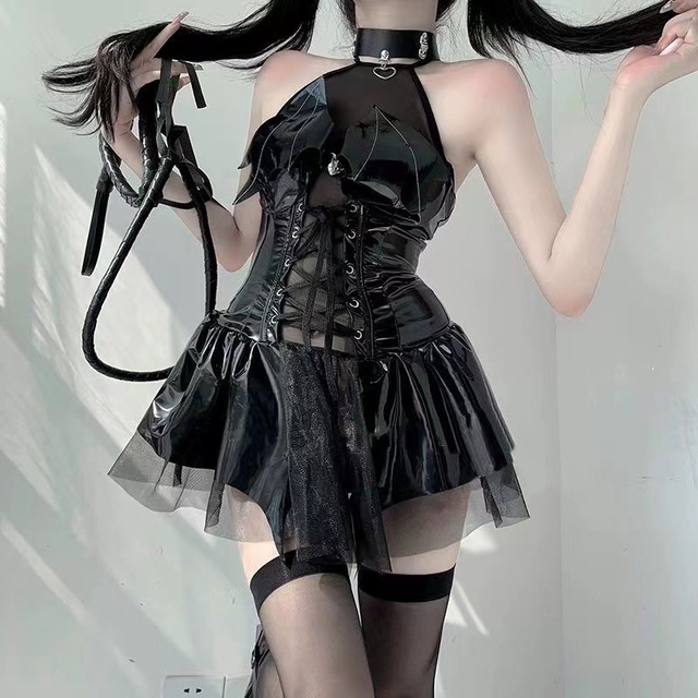 Best Made Dark Witch Sleeveless Demon Game Dress Sexy Halloween Anime Costumes for Women Character Type