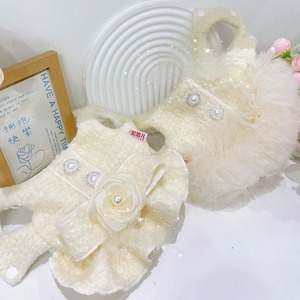 Robe Tutu de Luxe en Tweed pour Chien, Robe de Princesse pour Animaux de Compagnie avec Fleur 3D en Perles pour Maltese, Yorkie et Petites Races - Product Image 3