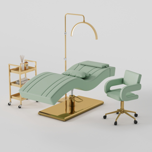 เตียงนวดสแตนเลสหุ้มกำมะหยี่ใหม่จากโรงงาน DM ขายส่ง เตียงต่อขนตาสีดำ เตียงสปาหน้า - Product Image 2