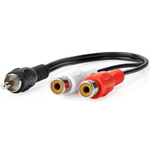 Cable de Subwoofer RCA Macho a 2x RCA Hembra de 20cm, Conector de Audio y Video Negro - Product Image 3