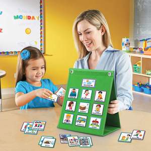 Tableau de planification visuel mural pliable multifonctionnel en feutre, cinq couches, pour la routine quotidienne des enfants, 68x24cm, design moderne - Product Image 6