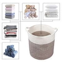 Panier pliable en corde de coton grande capacité, moderne, avec logo personnalisé, pour rangement domestique – Offre Spéciale