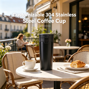 Tumbler per Caffè Classico Prima Generazione, Tazza Isolata Sottovuoto in Acciaio Inox 304, Coperchio Pop-Top, Bottiglia d'Acqua Portatile per Uso Quotidiano - Product Image 1