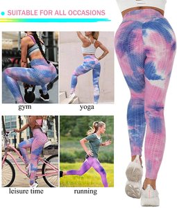 Ladies Colorful Fitness Tight Jacquard <strong>Bubble</strong> Pants High Waist <strong>Booty</strong> Scrunch Yoga Pants Push up Workout Gym <strong>Leggings</strong> - Product Image 6