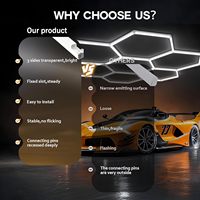 Lampes LED hexagonales en forme de nid d'abeille à 58 ampoules, 68800 lumens, super lumineuses, IP20, montage au plafond pour entrepôt, salle de sport, sous-sol QXOXQ