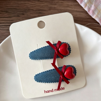 Mini pinces à cheveux Daou de 5 cm avec étoile rouge et ruban en forme de cœur, couleurs unies, accessoires élégants pour cheveux pour femmes et filles