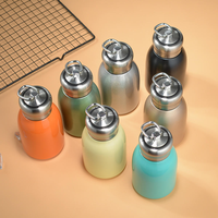Bouteille d'eau isotherme portable en acier inoxydable de 300 ml pour enfants, design mignon, avec anneau de levage, pour usage extérieur