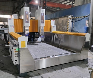 Nouvelle machine CNC à pierre JK-2030-2 pour marbre et granit 5,5 kW AC380V contrôlée par PLC de haute qualité 1 tête de gravure et lame - Product Image 3