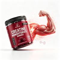 Gummies de créatine monohydrate à marque privée OEM ODM véganes pour l'entraînement, la force musculaire et l'énergie, saveur personnalisée, 120 unités, fabricant