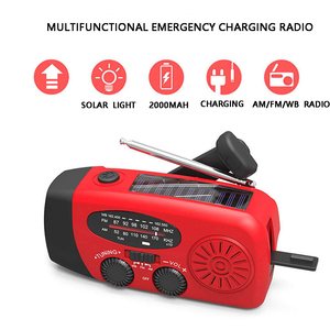<b>Mini</b> Solar AM/FM <b>Radio</b> Power Bank Flashlight Hand Crank Emergency 3.6V 2000mAh Battery 0.5W Custom Color Outdoor Use ABS - Product Image 2