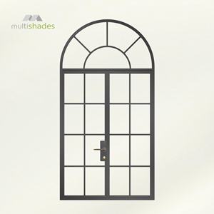 ประตูบานเฟี้ยมสไตล์ยุโรปย้อนยุค  แบบมีกรอบอลูมิเนียม  กระจกนิรภัย  สไตล์กลางศตวรรษ  ประตูสวิง  ประตูวิลล่า  ประตูทางเข้ากระจก - Product Image 2