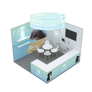 Cabina de feria comercial modular de aluminio personalizada de 10*10 pies con exhibición de pancarta de techo - Product Image 2