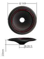 166-165B pièces détachées amplificateur haut-parleur accessoires OEM Corne papier bassin conique tambour presse à papier noir bassin épaissi haut-parleur