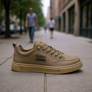 Cleoot Senww6 Zapatillas de deporte de estilo baloncesto para hombre, suela de goma, con cordones, zapatos informales para caminar, color sólido, para todas las estaciones - Product Image 2