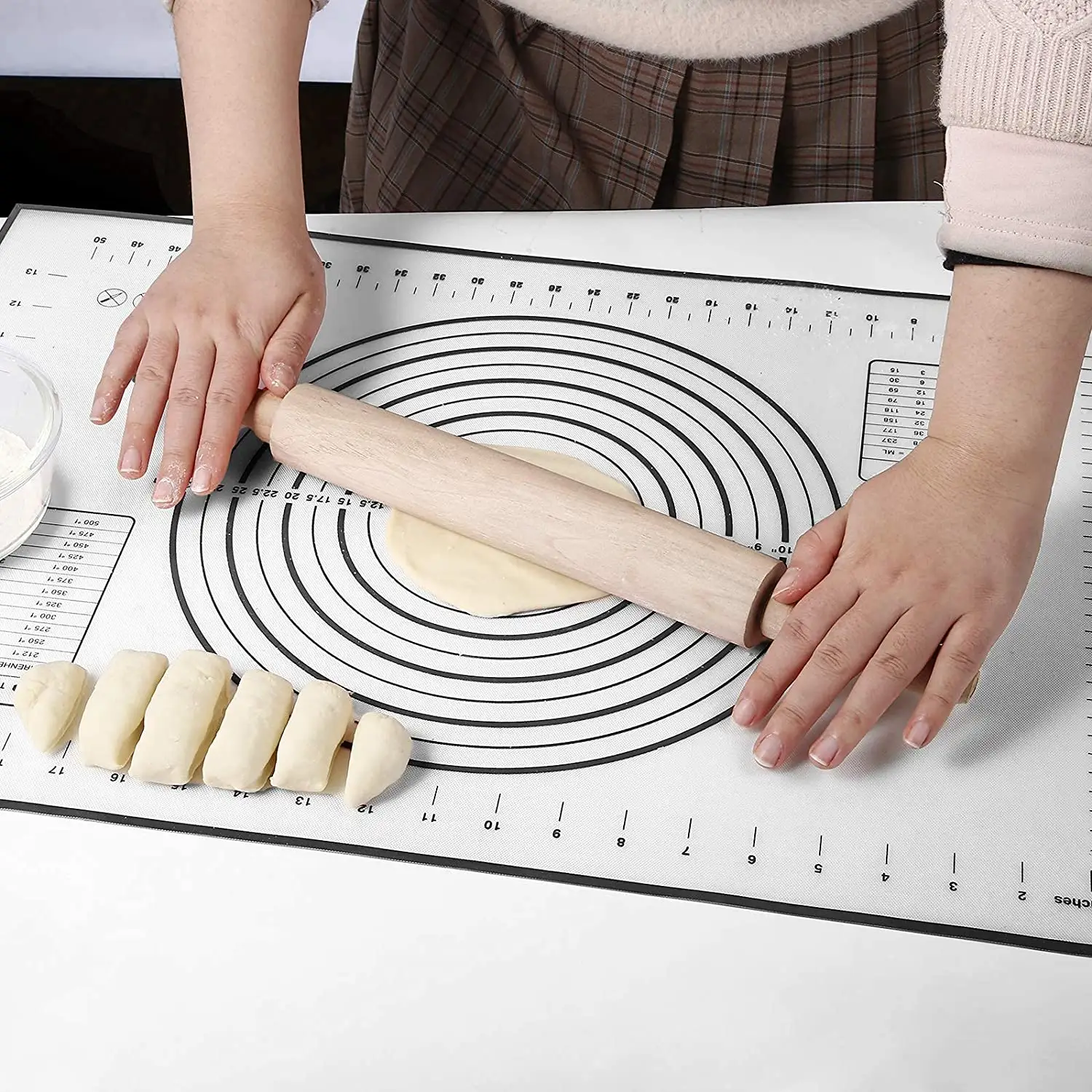 Large Food Grade Silicone Baking Mat Pastry With Meansurement Mat For Dough
